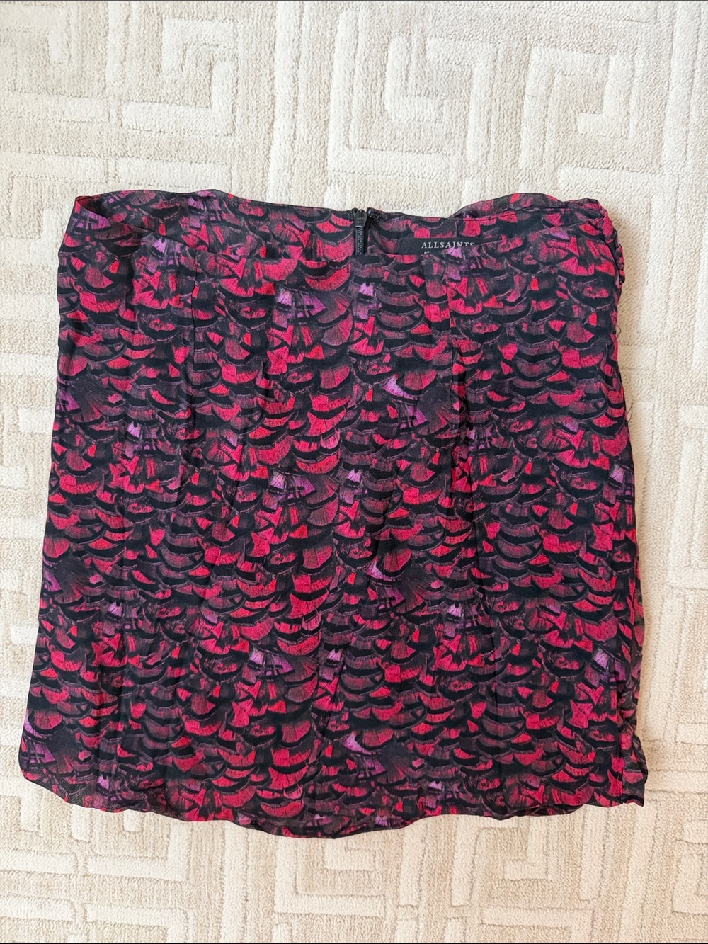 All saints Black and Pink Patterned Women's Skirt